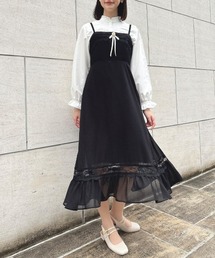 an another angelus | ローズブローチ付きネグリジェ風ワンピース(ワンピース)