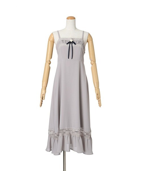 an another angelus(アンアナザーアンジェラス)の「ローズブローチ付きネグリジェ風ワンピース/ fint フィント(ワンピース・レディース・ライトグレー/ブラック・FREE)」の19枚目の写真