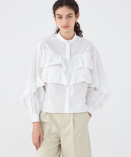NE QUITTEZ PAS!（ヌキテパ）の「【別注】ne Quittez pas BLACK TIERED FRILLED コットンシャツ（シャツ/ブラウス・レディース・ホワイト・FREE）」の8枚目の写真