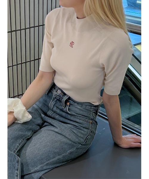 SNIDEL（スナイデル）の「【WEB限定】ワンポイントニットトップス