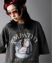 GEVS. | 綿100％ピグメント染エンジェルプリントTシャツ＜大きいサイズ有＞GEVS.(Tシャツ/カットソー)
