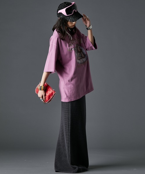 GEVS.（ジェイヴィス）の「綿100％ピグメント染エンジェルプリントTシャツ＜大きいサイズ有＞GEVS.（Tシャツ/カットソー・レディース・ピンク/チャコール・5L/4L/3L/LL/L/M）」の20枚目の写真