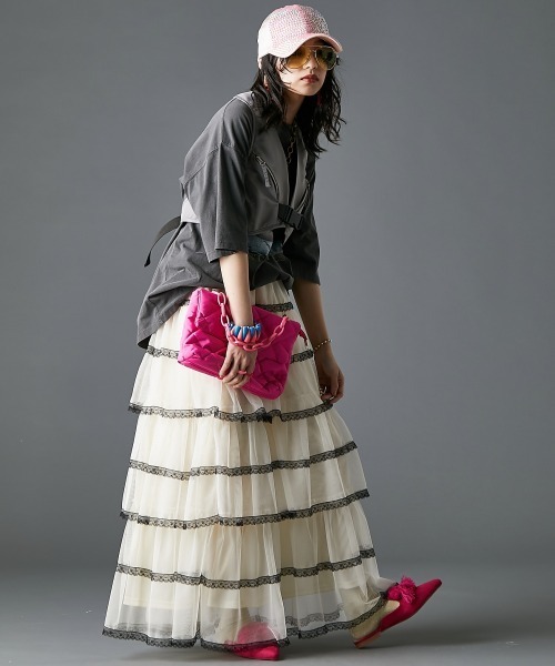 GEVS.（ジェイヴィス）の「綿100％ピグメント染エンジェルプリントTシャツ＜大きいサイズ有＞GEVS.（Tシャツ/カットソー・レディース・ピンク/チャコール・5L/4L/3L/LL/L/M）」の13枚目の写真