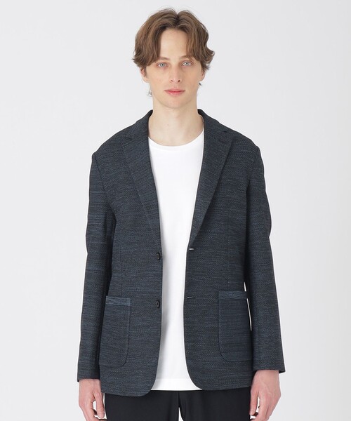 BLACK LABEL CRESTBRIDGE(ブラックレーベル・クレストブリッジ)の「コンフォータブルメランジニットジャケット(その他アウター・メンズ・ネイビー/グレー系その他・S/M/L/XL)」の2枚目の写真