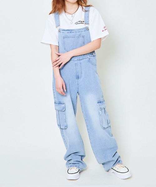 Drawer　ドゥロワー　ホワイトデニムオーバーオール　38　オールインワン Drawer ドゥロワー ホワイトデニムオーバーオール 38 オールインワン