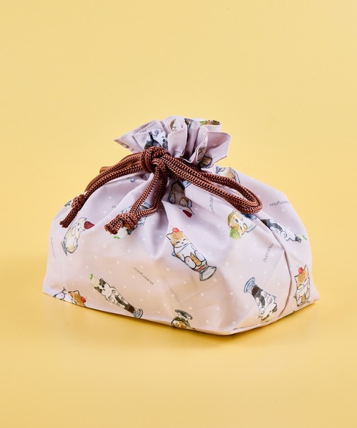 salle de bal(サルデバル)の「mofusand ランチ巾着袋 TOA(お弁当箱・レディース・ブルー/ナチュラル/ピンク・FREE)」の3枚目の写真