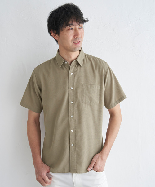 ikka(イッカ)の「パナマレギュラーカラーシャツ(シャツ/ブラウス・メンズ・オレンジ/ネイビー/ベージュ/オフホワイト/ブルー/オリーブ・S/M/L/XL)」の20枚目の写真