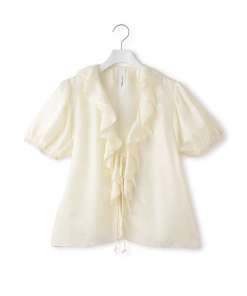 PROVOKE (プロヴォーク)の「【PROVOKE(プロヴォーク)】別注 cupro raffle collar blouse(シャツ/ブラウス・レディース・チャコールグレー/ホワイト系その他・FREE)」の13枚目の写真