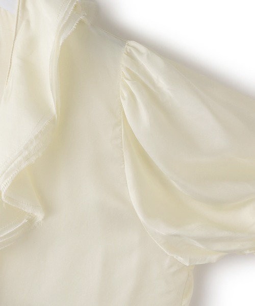 PROVOKE (プロヴォーク)の「【PROVOKE(プロヴォーク)】別注 cupro raffle collar blouse(シャツ/ブラウス・レディース・チャコールグレー/ホワイト系その他・FREE)」の16枚目の写真