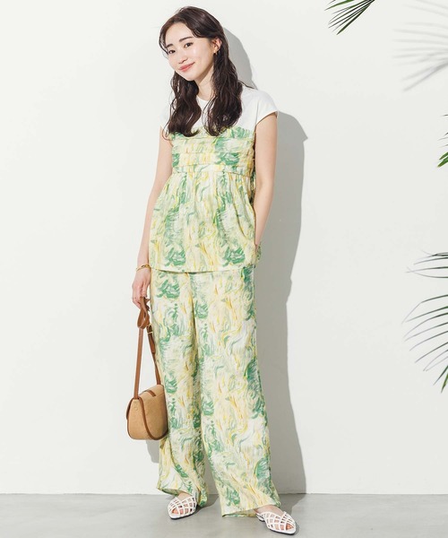 Gready Brilliant(グレディブリリアン)の「ブラシプリントイージーワイドパンツ(その他パンツ・レディース・イエロー×グリーン/黄緑系・FREE)」の19枚目の写真