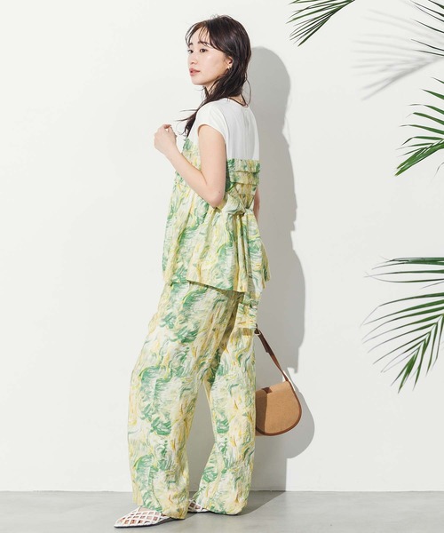 Gready Brilliant(グレディブリリアン)の「ブラシプリントイージーワイドパンツ(その他パンツ・レディース・イエロー×グリーン/黄緑系・FREE)」の18枚目の写真