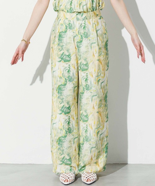 Gready Brilliant(グレディブリリアン)の「ブラシプリントイージーワイドパンツ(その他パンツ・レディース・イエロー×グリーン/黄緑系・FREE)」の7枚目の写真