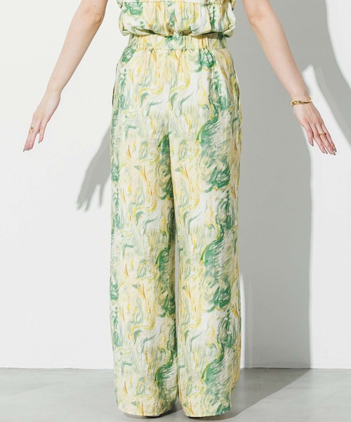 Gready Brilliant(グレディブリリアン)の「ブラシプリントイージーワイドパンツ(その他パンツ・レディース・イエロー×グリーン/黄緑系・FREE)」の5枚目の写真