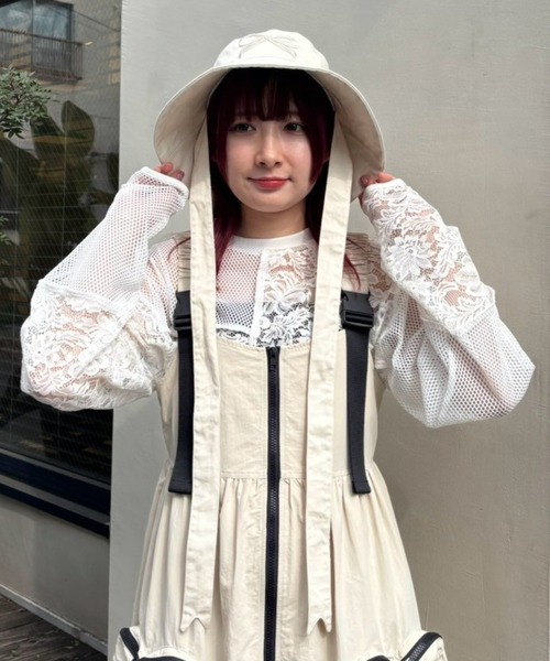 Candy Stripper（キャンディストリッパー）の「RIBBON BUCKET ハット（ハット・レディース・ブラック/アイボリー・FREE）」の4枚目の写真