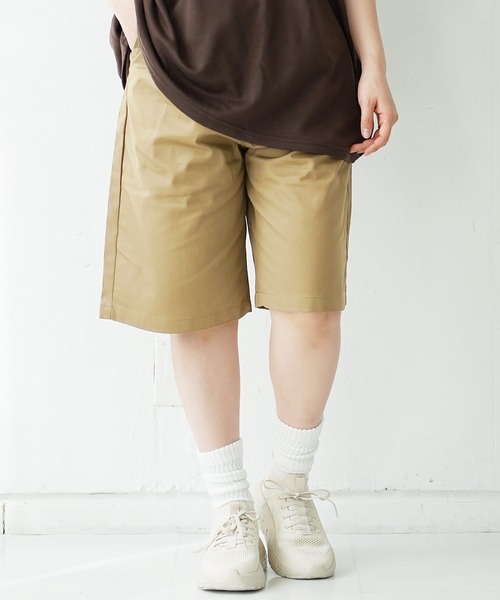 Beno（ビーノ）の「コットンツイルバギーショーツ ワイドショートパンツ バミューダ短パン（その他パンツ・メンズ・キナリ/ブラック/ライトグレー/ホワイト/チャコールグレー/ベージュ/ネイビー/オリーブ/サックスブルー・MEDIUM/LARGE/X-LARGE）」の6枚目の写真