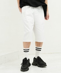 コットンツイルバギーショーツ ワイドショートパンツ バミューダ短パン