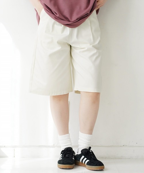 Beno（ビーノ）の「コットンツイルバギーショーツ ワイドショートパンツ バミューダ短パン（その他パンツ・メンズ・キナリ/ブラック/ライトグレー/ホワイト/チャコールグレー/ベージュ/ネイビー/オリーブ/サックスブルー・MEDIUM/LARGE/X-LARGE）」の3枚目の写真