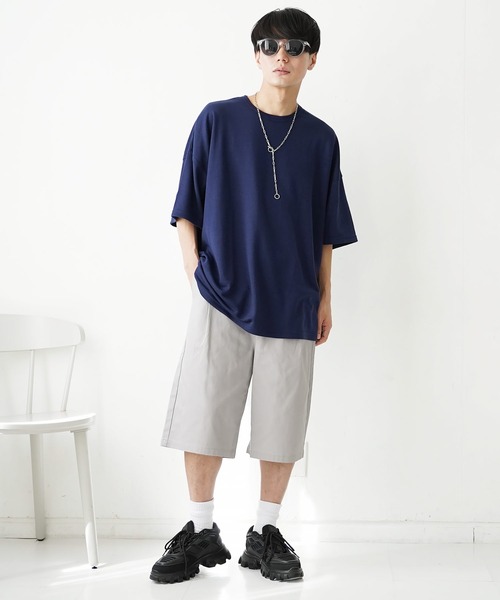 Beno（ビーノ）の「コットンツイルバギーショーツ ワイドショートパンツ バミューダ短パン（その他パンツ・メンズ・キナリ/ブラック/ライトグレー/ホワイト/チャコールグレー/ベージュ/ネイビー/オリーブ/サックスブルー・MEDIUM/LARGE/X-LARGE）」の11枚目の写真
