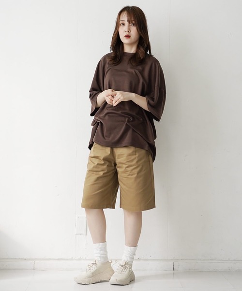 Beno（ビーノ）の「コットンツイルバギーショーツ ワイドショートパンツ バミューダ短パン（その他パンツ・メンズ・キナリ/ブラック/ライトグレー/ホワイト/チャコールグレー/ベージュ/ネイビー/オリーブ/サックスブルー・MEDIUM/LARGE/X-LARGE）」の13枚目の写真
