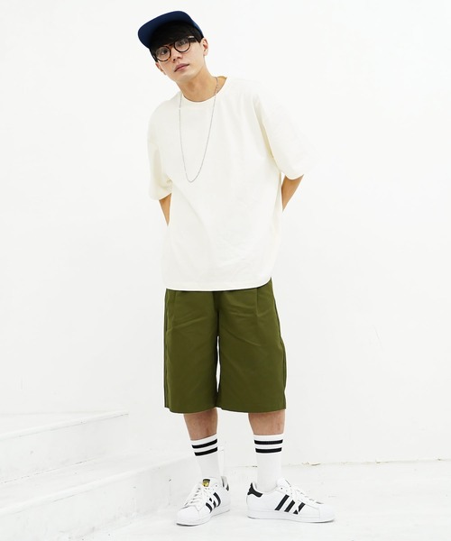 Beno（ビーノ）の「コットンツイルバギーショーツ ワイドショートパンツ バミューダ短パン（その他パンツ・メンズ・キナリ/ブラック/ライトグレー/ホワイト/チャコールグレー/ベージュ/ネイビー/オリーブ/サックスブルー・MEDIUM/LARGE/X-LARGE）」の15枚目の写真