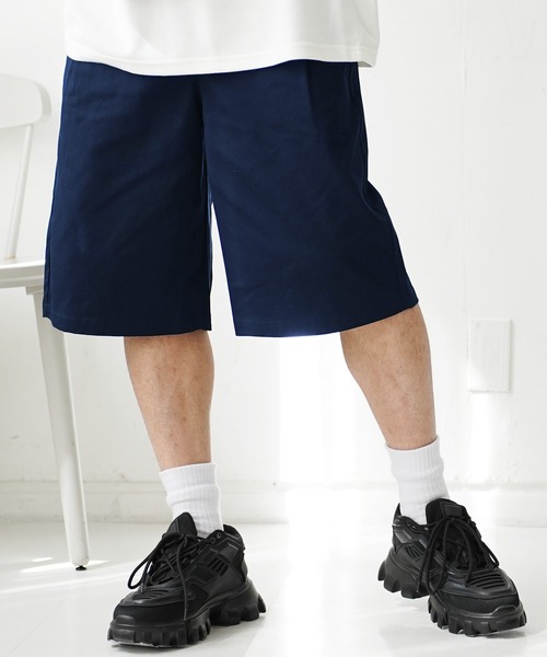 Beno（ビーノ）の「コットンツイルバギーショーツ ワイドショートパンツ バミューダ短パン（その他パンツ・メンズ・キナリ/ブラック/ライトグレー/ホワイト/チャコールグレー/ベージュ/ネイビー/オリーブ/サックスブルー・MEDIUM/LARGE/X-LARGE）」の21枚目の写真