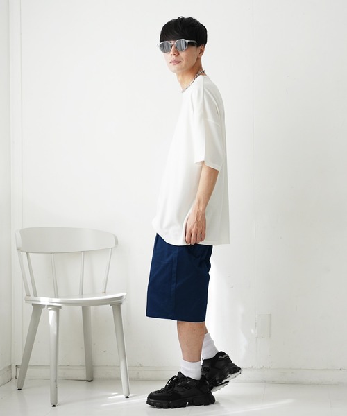 Beno（ビーノ）の「コットンツイルバギーショーツ ワイドショートパンツ バミューダ短パン（その他パンツ・メンズ・キナリ/ブラック/ライトグレー/ホワイト/チャコールグレー/ベージュ/ネイビー/オリーブ/サックスブルー・MEDIUM/LARGE/X-LARGE）」の22枚目の写真