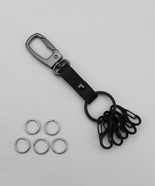 SBG（エスビー）の「SBG レザーカラビナキーリング（キーケース/キーアクセサリー・メンズ・ブラック・FREE）」の4枚目の写真