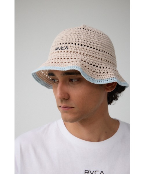 AZUL by moussy（アズールバイマウジー）の「RVCA MINI RVCA CROSHET HAT（ハット・メンズ・ブラック/ベージュ・FREE）」の2枚目の写真