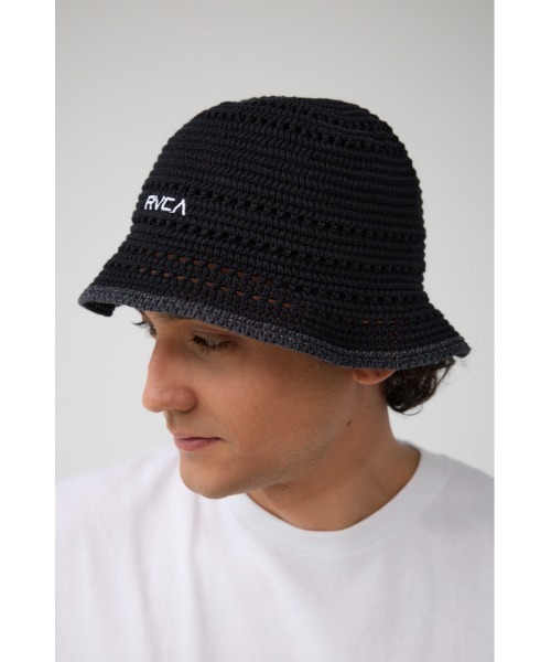 AZUL by moussy（アズールバイマウジー）の「RVCA MINI RVCA CROSHET HAT（ハット・メンズ・ブラック/ベージュ・FREE）」の4枚目の写真