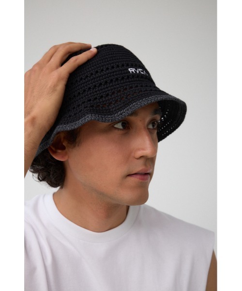 AZUL by moussy（アズールバイマウジー）の「RVCA MINI RVCA CROSHET HAT（ハット・メンズ・ブラック/ベージュ・FREE）」の6枚目の写真
