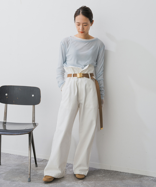 Spick & Span（スピックアンドスパン）の「《追加》Higuchi*S2WAYハイウエストパンツ（チノパンツ・レディース・ホワイト/ベージュ・40/38/36/34）」の3枚目の写真