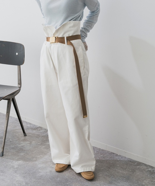 Spick & Span（スピックアンドスパン）の「《追加》Higuchi*S2WAYハイウエストパンツ（チノパンツ・レディース・ホワイト/ベージュ・40/38/36/34）」の5枚目の写真