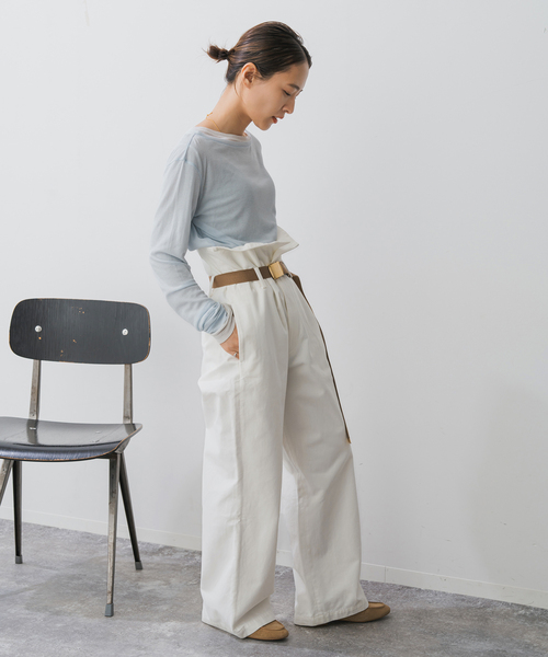 Spick & Span（スピックアンドスパン）の「《追加》Higuchi*S2WAYハイウエストパンツ（チノパンツ・レディース・ホワイト/ベージュ・40/38/36/34）」の8枚目の写真