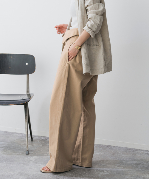 Spick & Span（スピックアンドスパン）の「《追加》Higuchi*S2WAYハイウエストパンツ（チノパンツ・レディース・ホワイト/ベージュ・40/38/36/34）」の13枚目の写真