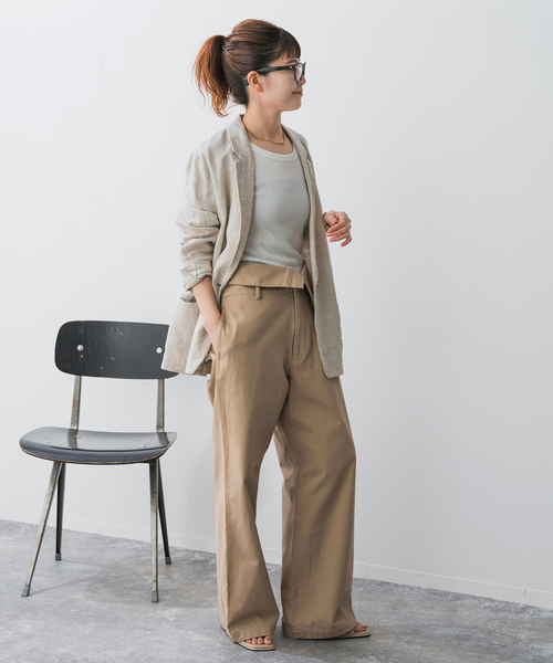 Spick & Span（スピックアンドスパン）の「《追加》Higuchi*S2WAYハイウエストパンツ（チノパンツ・レディース・ホワイト/ベージュ・40/38/36/34）」の17枚目の写真