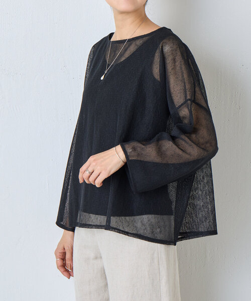 ブラウス シャツ 「15 quinze」リネンメッシュプルオーバー レディース BEARDSLEY ブラウス シャツ 「15 quinze」リネンメッシュプル