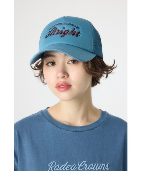 RODEO CROWNS WIDE BOWL（ロデオクラウンズワイドボウル）の「メッセージメッシュキャップ（キャップ・レディース・ライトブルー/ブラック/ブラウン/オレンジ/ブルー/ターコイズブルー/ピンク/レッド・FREE）」の3枚目の写真