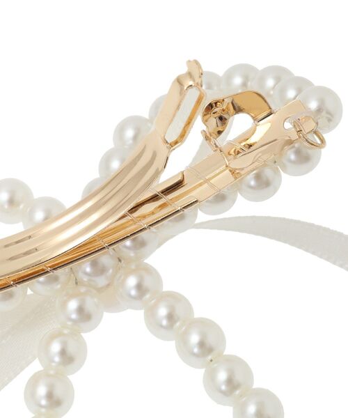 パールサテンリボンバレッタ（バレッタ/ヘアクリップ）｜Maison
