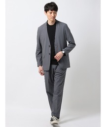 SUIT SQUARE（スーツスクエア）の「WEB限定 PERFORMANCE SUIT【3点セット】ノーカラージャケット＆パンツ＆Tシャツセットアップ 裾上げ済み（スーツセット）」