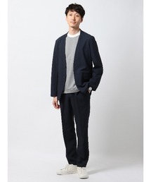 SUIT SQUARE（スーツスクエア）の「WEB限定 PERFORMANCE SUIT【3点セット】ノーカラージャケット＆パンツ＆Tシャツセットアップ 裾上げ済み（スーツセット）」