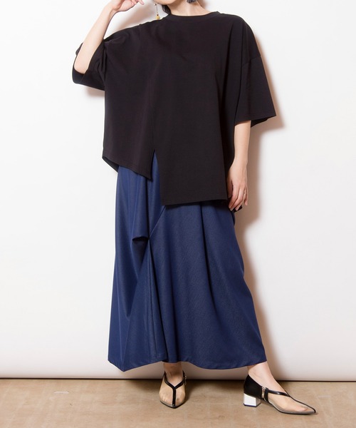 OSMOSIS(オズモーシス)の「タックドレープスカート(スカート・レディース・ライトブルー/ブラック/ブルー・ONE SIZE)」の21枚目の写真