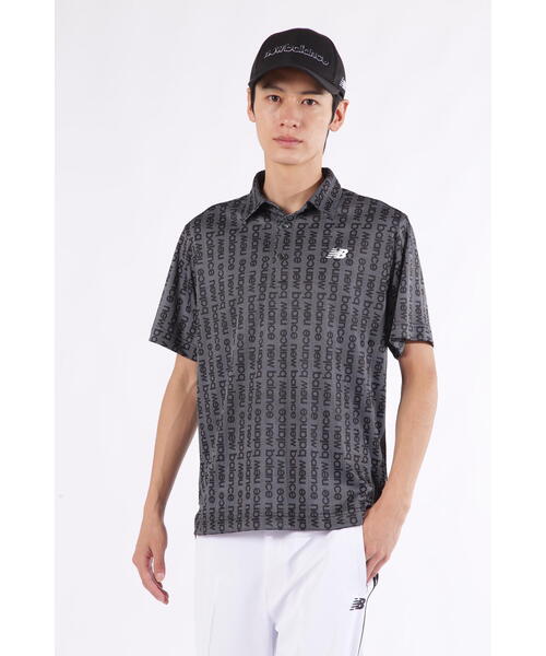 【新品】New Balance Golf ポロシャツ 総柄 グレー S New Balance NEW BALANCE GOLF ニューバランス 半袖ポロシャツ