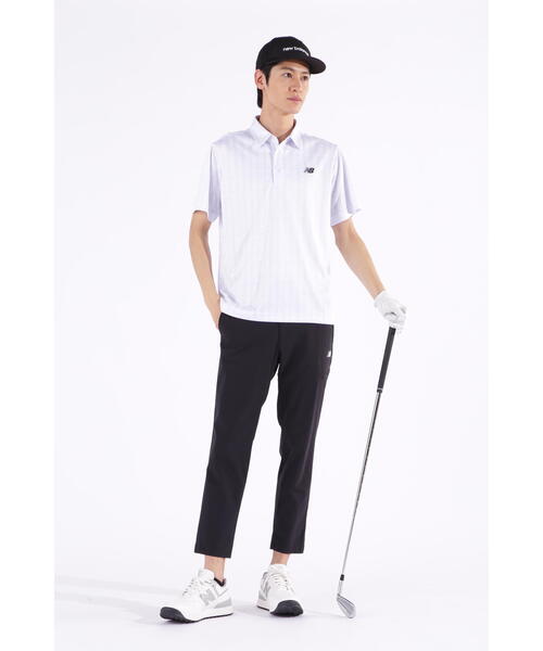 セール】【new balance golf】ロゴストライプ柄 半袖 カラー
