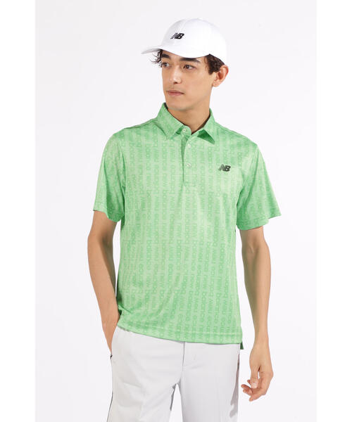 極美 new balance GOLF 総柄 ポロシャツ グリーン 5 楽天市場】☆特価☆【美品】ニューバランスゴルフ 半袖