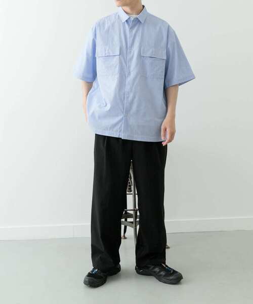 ITEMS URBANRESEARCH（アイテムズ アーバンリサーチ）の「ストライプリングドットボタン半袖シャツ（シャツ/ブラウス・メンズ・ブルー/ブラック・LARGE/MEDIUM）」の6枚目の写真