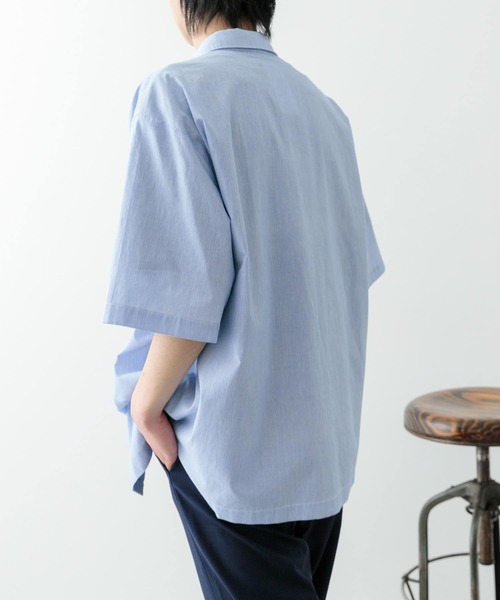 ITEMS URBANRESEARCH（アイテムズ アーバンリサーチ）の「ストライプリングドットボタン半袖シャツ（シャツ/ブラウス・メンズ・ブルー/ブラック・LARGE/MEDIUM）」の11枚目の写真