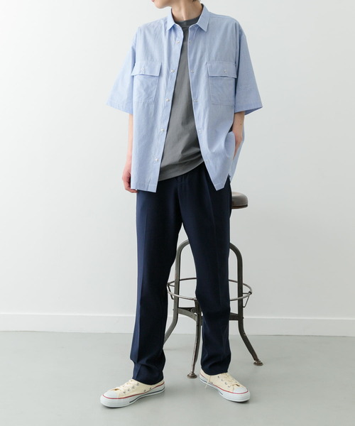 ITEMS URBANRESEARCH（アイテムズ アーバンリサーチ）の「ストライプリングドットボタン半袖シャツ（シャツ/ブラウス・メンズ・ブルー/ブラック・LARGE/MEDIUM）」の12枚目の写真