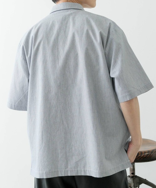 ITEMS URBANRESEARCH（アイテムズ アーバンリサーチ）の「ストライプリングドットボタン半袖シャツ（シャツ/ブラウス・メンズ・ブルー/ブラック・LARGE/MEDIUM）」の16枚目の写真