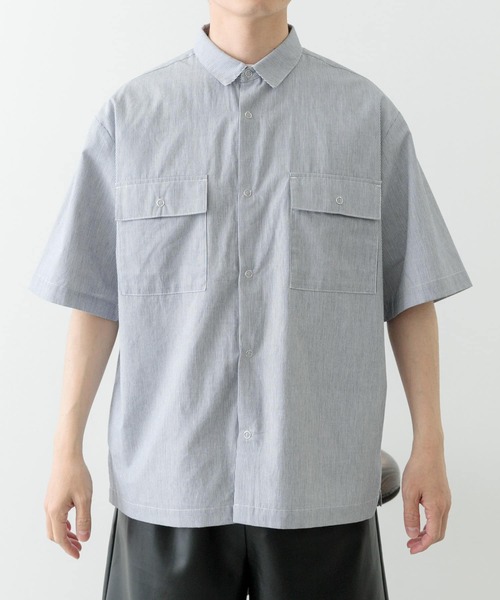 ITEMS URBANRESEARCH（アイテムズ アーバンリサーチ）の「ストライプリングドットボタン半袖シャツ（シャツ/ブラウス・メンズ・ブルー/ブラック・LARGE/MEDIUM）」の17枚目の写真