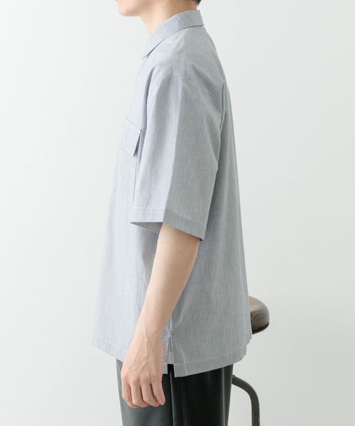 ITEMS URBANRESEARCH（アイテムズ アーバンリサーチ）の「ストライプリングドットボタン半袖シャツ（シャツ/ブラウス・メンズ・ブルー/ブラック・LARGE/MEDIUM）」の18枚目の写真